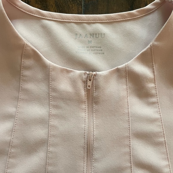 Jaanuu Women's Princess Gold Zip Front Top Blushing Pink - Picture 3 of 4